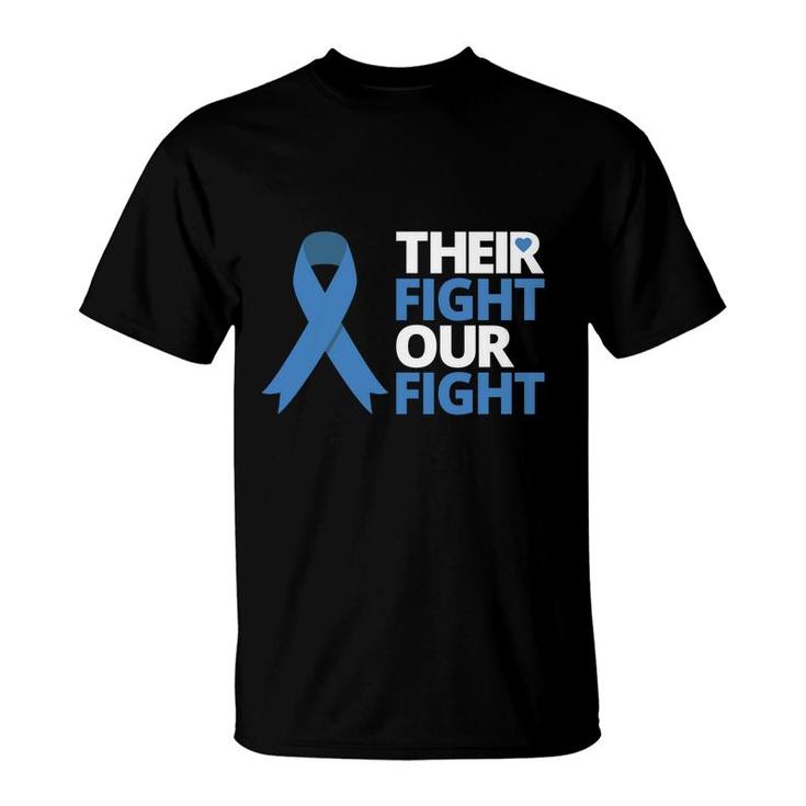 Their Fight Our Fight Child Abuse Awareness Blue Ribbon   T-Shirt