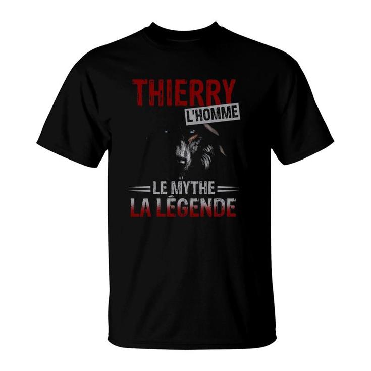 Thierry Personalized Name Wolf Lhomme Le Mythe La Legende T-Shirt Thierry Personalized Name Wolf Lhomme Le Mythe La Legende T-Shirt