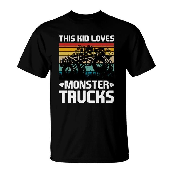This Kid Is Boy Who Loves Flexible Monster Trucks T-Shirt