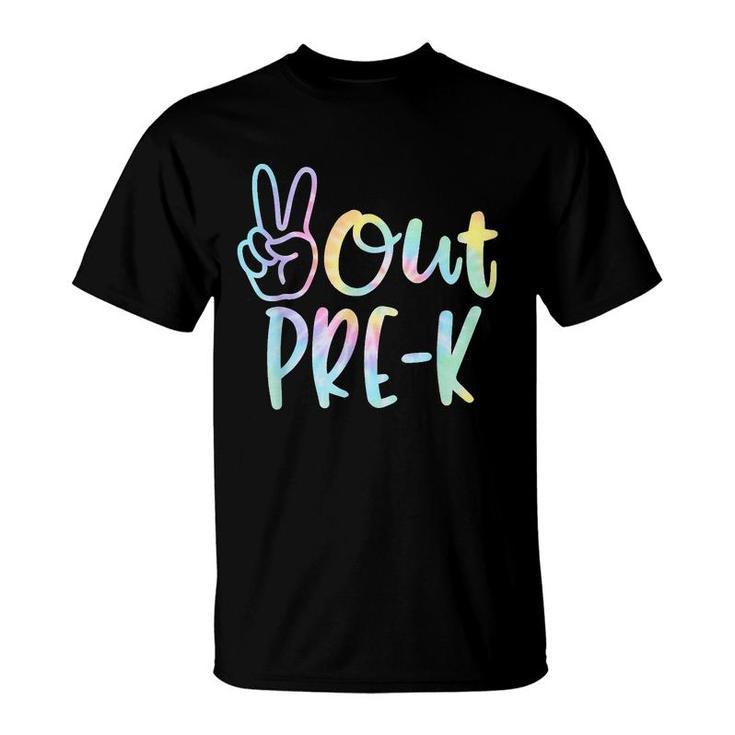 Tie Dye Peace Out Pre-K Last Day Of School Girls Boys Kids T-Shirt