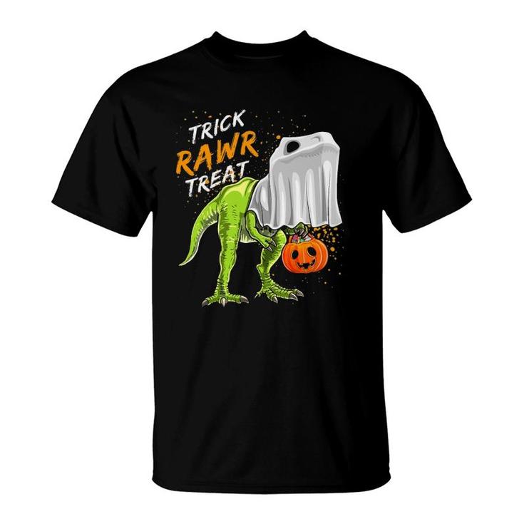 Trick Rawr Treat Halloweenrex Dinosaur Ghost Gift Boys T-Shirt