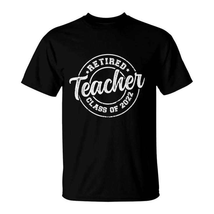 Vintage Distressed Retired Teacher Class Of 2022 Retirement  T-Shirt