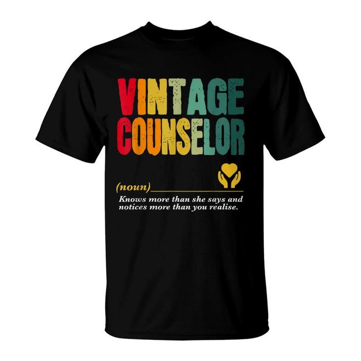 Vintage School Counselor Funny Job Title Birthday Worker  T-Shirt
