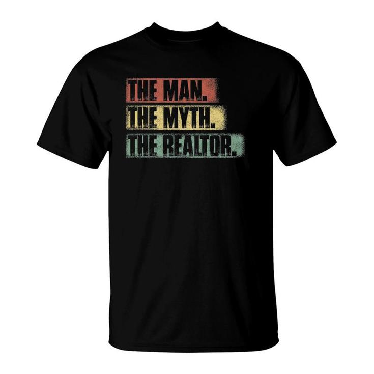 Vintage The Man Myth Realtor Retro Real Estate Agent Broker T-Shirt