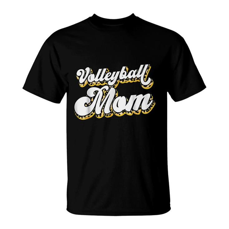Volleyball Mom Leopard Funny Ball Mom Mothers Day Gifts  T-Shirt