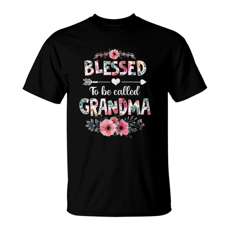 Womens Blessed To Be Called Grandma  Funny Grandma Mothers Day  T-Shirt