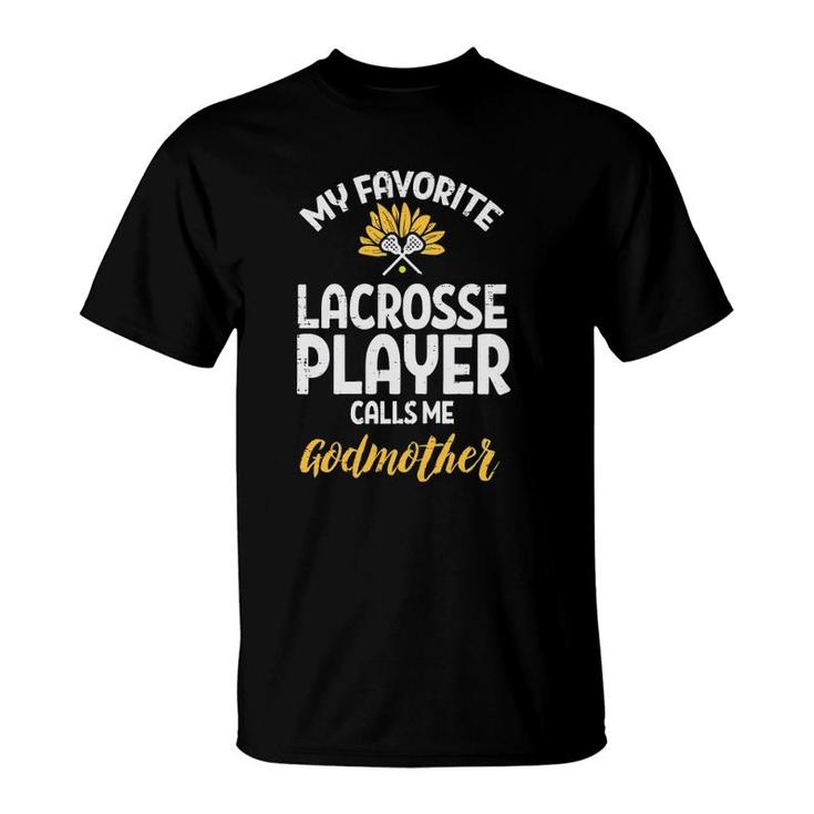 Womens Favorite Lacrosse Player Godmother Flower Lax Family Women T-Shirt