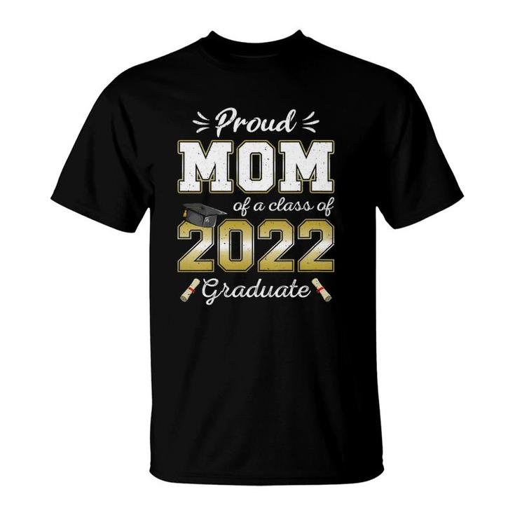 Womens Proud Mom Class Of 2022 Graduate Senior 22 Graduation Mother V-Neck T-Shirt