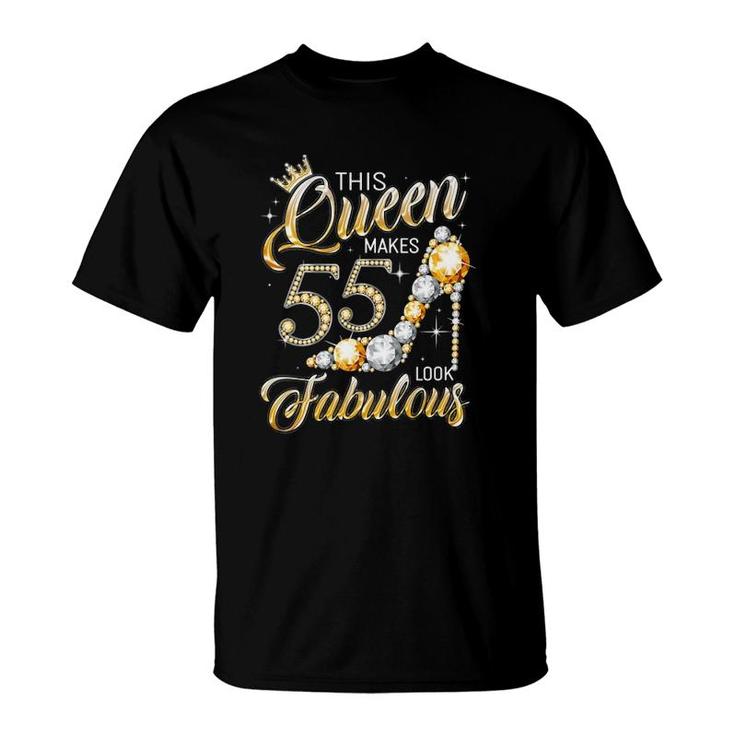 Womens Queen 55 Fabulous 55Th Birthday Girl Gifts 55 Years Old T-Shirt