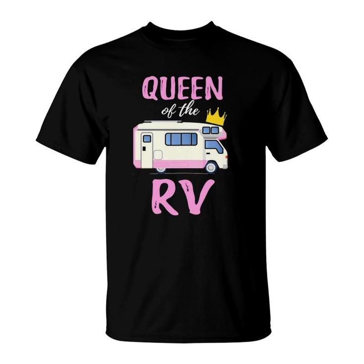 Womens Queen Of The Rv Funny Queen Of The Camper Gift T-Shirt
