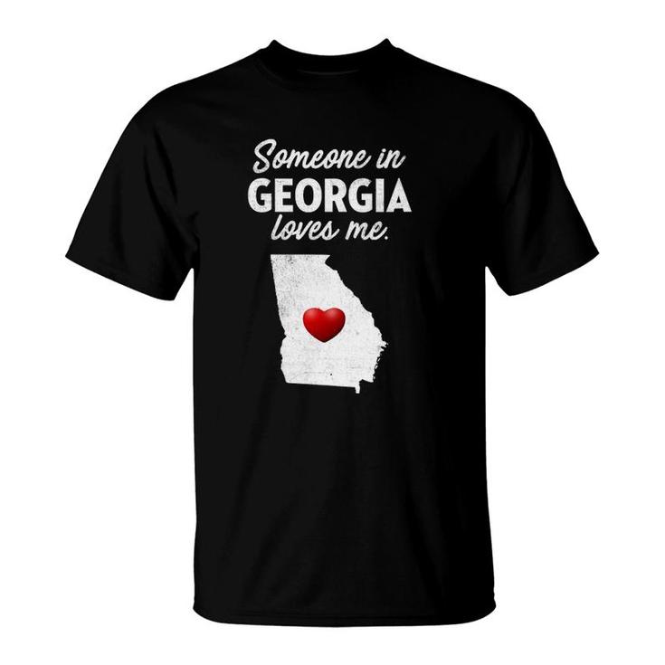 Womens Someone In Georgia Loves Me - Georgia  Ga V-Neck T-Shirt