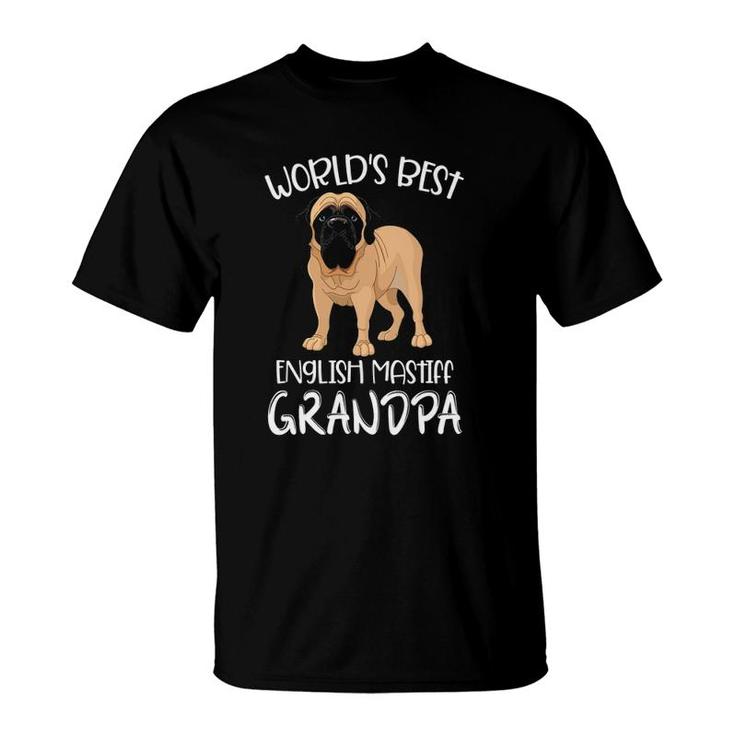 Worlds Best English Mastiff Grandpa Funny Dog Lover T-Shirt