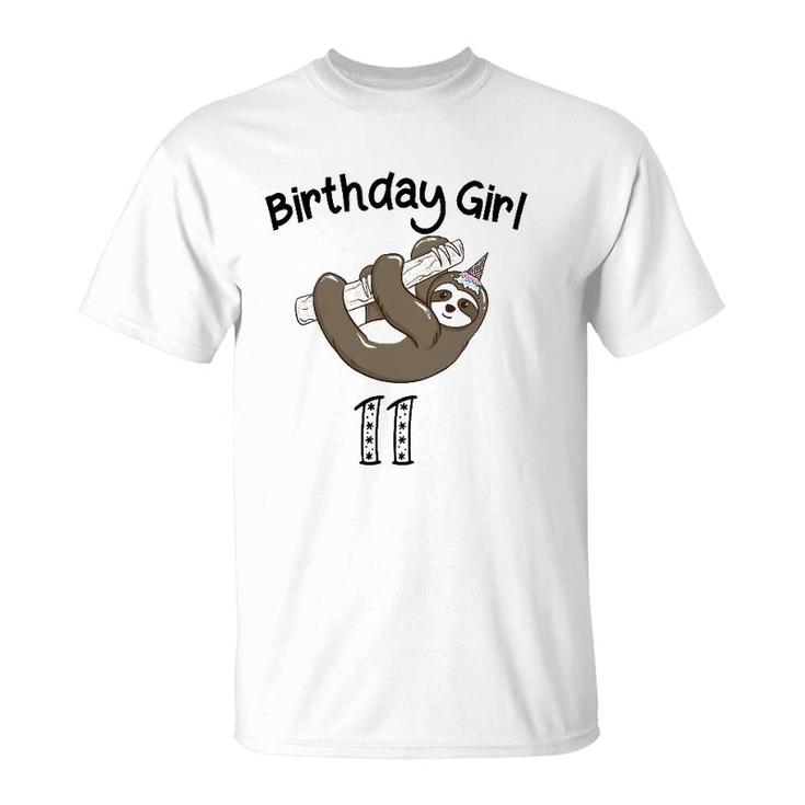 11 Years Old Sloth Birthday  For Girls T-Shirt