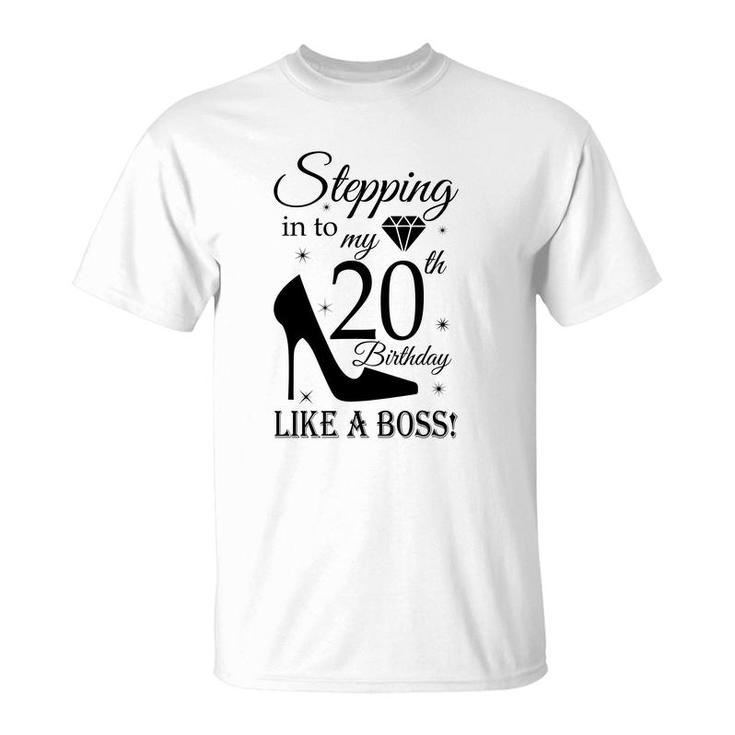 20Th Birthday With Stepping Into Like A Boss Since 2002 T-Shirt