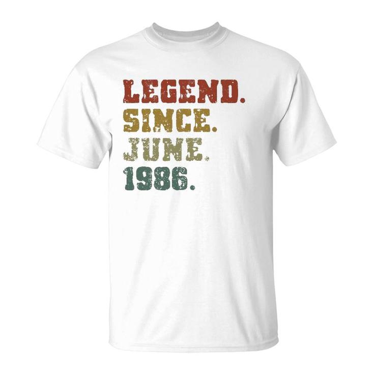 35Th Birthday Gifts 35 Years Old Legend Since June 1986 Ver2 T-Shirt