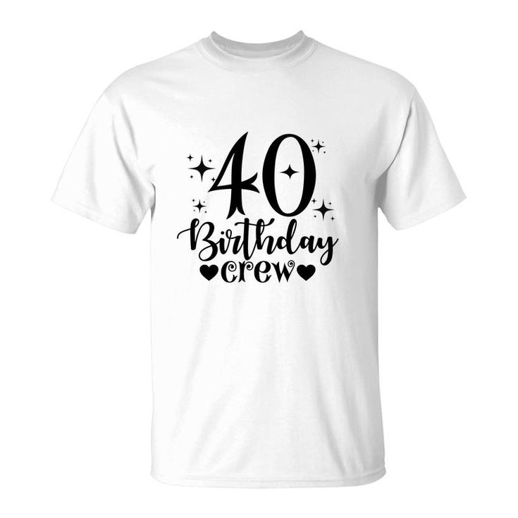 40Th Birthday Crew 40Th Birthday 1982 Stars T-Shirt