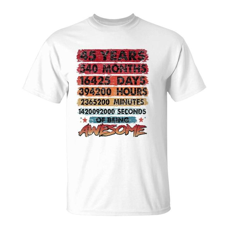 45Th Birthday 45 Years Old Vintage Retro 540 Months Birthday T-Shirt