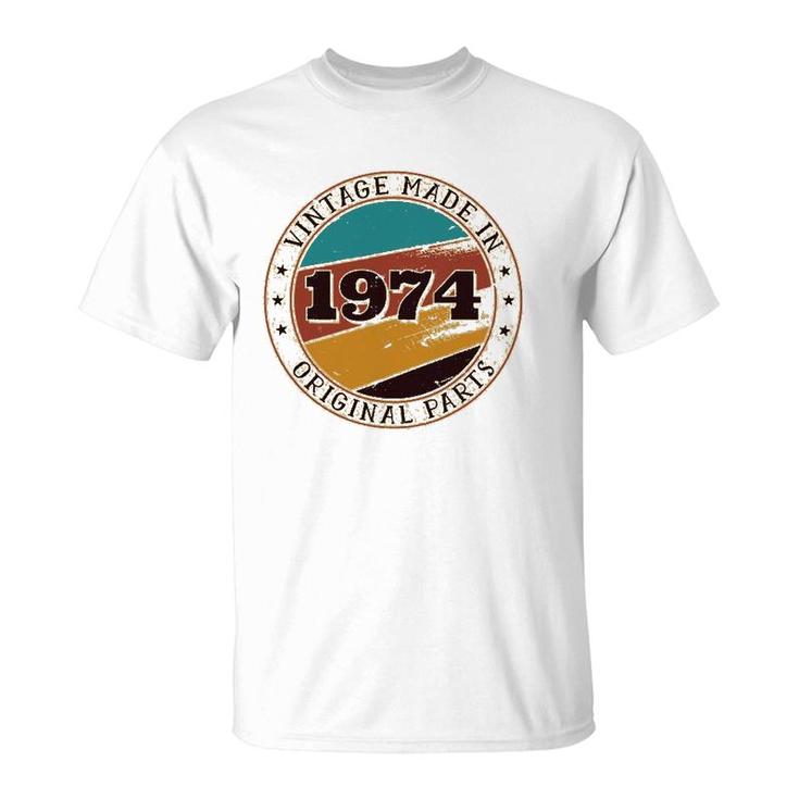 47Th Birthday Retro Vintage 47 Years Old Made In 1974 Gift T-Shirt