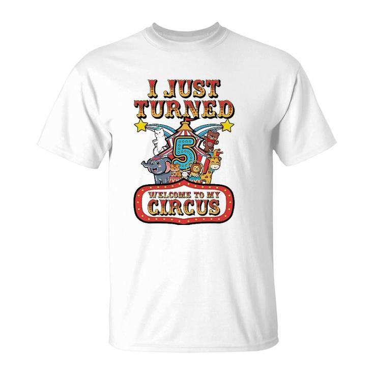 5Th Birthday Carnival Theme Welcome To My Circus Birthday T-Shirt