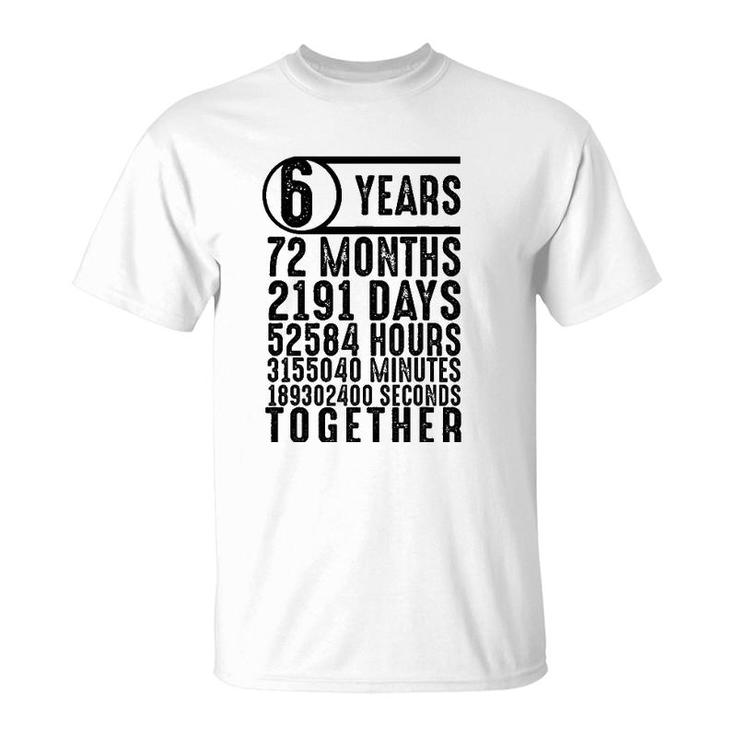 6 Year Marriage 6Th Wedding Anniversary Couple Matching T-shirt