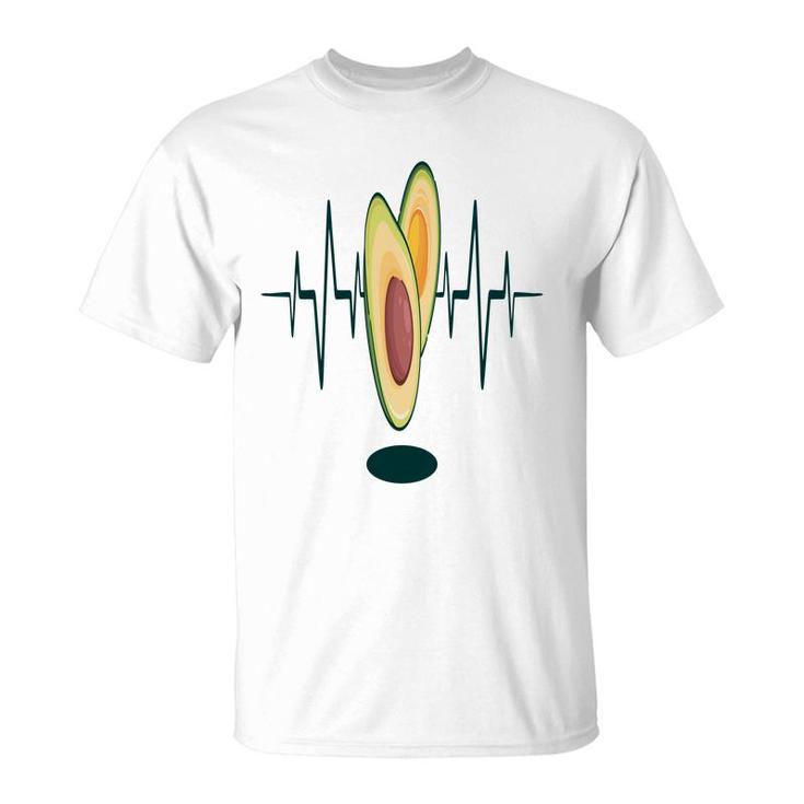 Avocardio Funny Avocado Heartbeat Is In Hospital T-Shirt