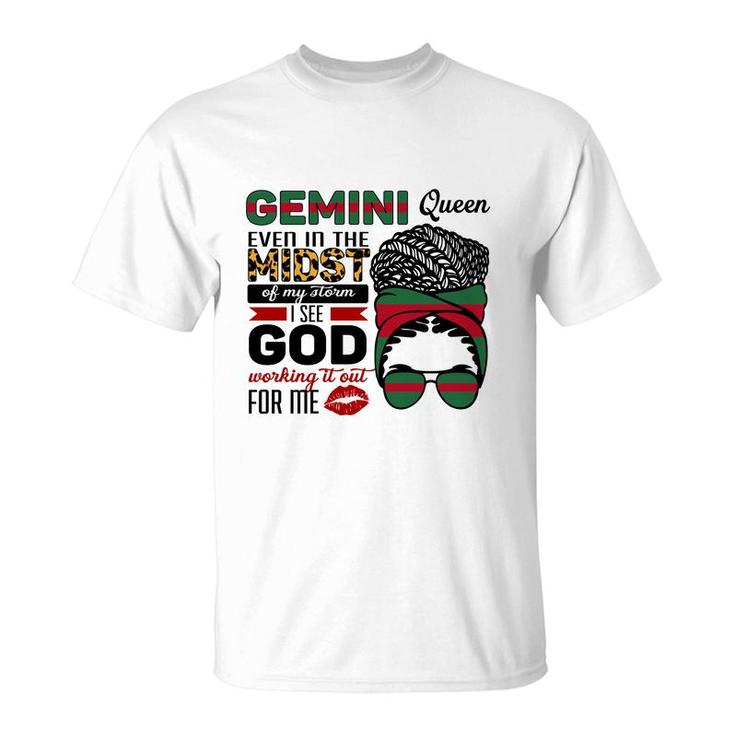 Awesome Color Design Gemini Girl Even In The Midst Birthday T-Shirt
