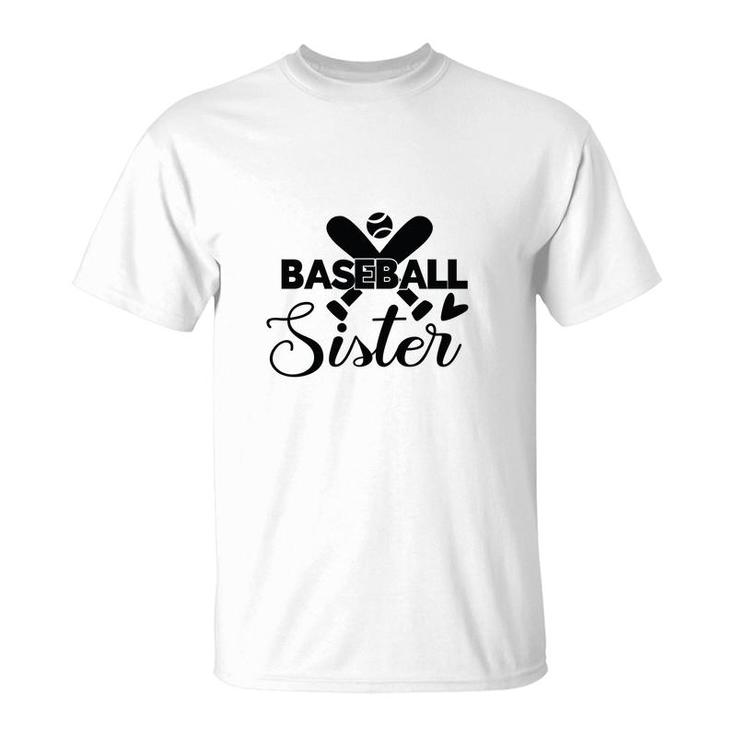 Baseball Sister Black Gift Idea Ball T-Shirt
