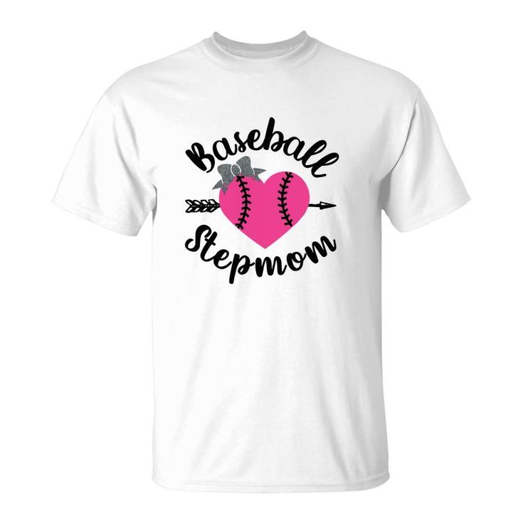 Baseball Stepmom Heart Happy Mothers Day 2022 T-Shirt