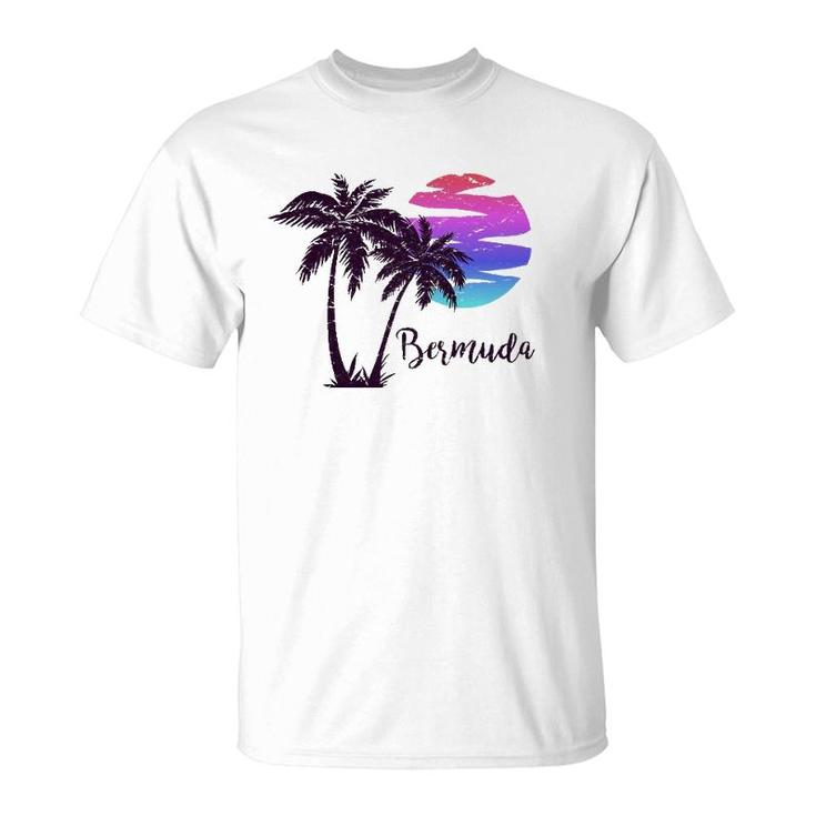 Bermuda Beach Lover Gift Palm Tree Paradise Vacation Vintage T-Shirt