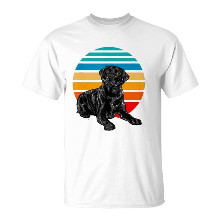 Black Labrador Dog Sunset Vintage Retro Style Black Lab  T-Shirt