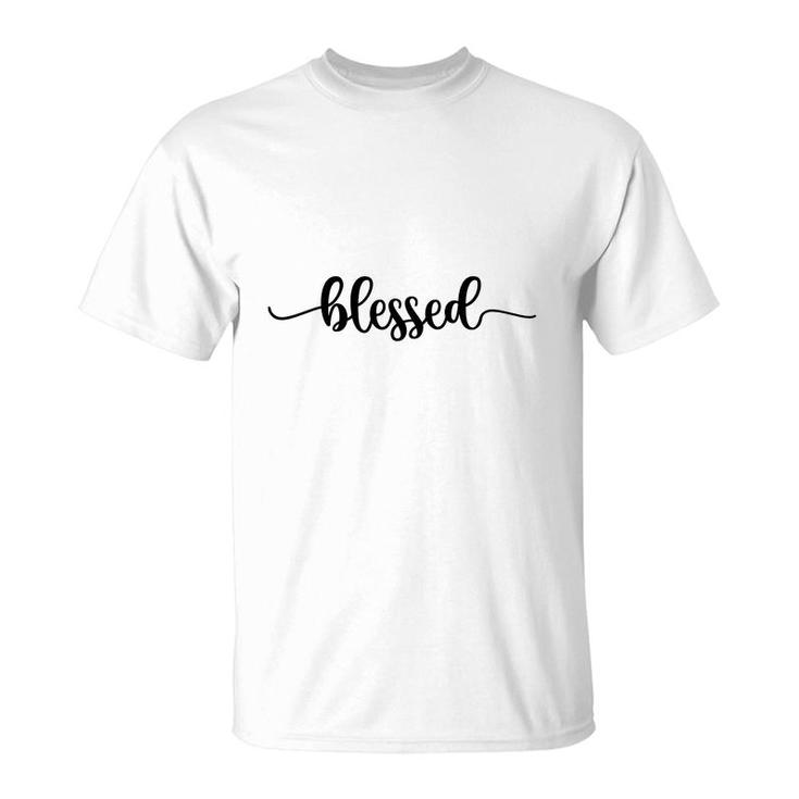Blessed Bible Verse Black Graphic Great Gift Christian T-Shirt