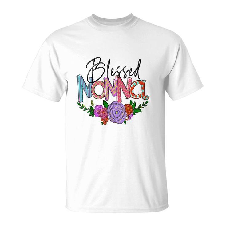 Blessed Nonna Flower Grandma From Daughter With Love New T-Shirt