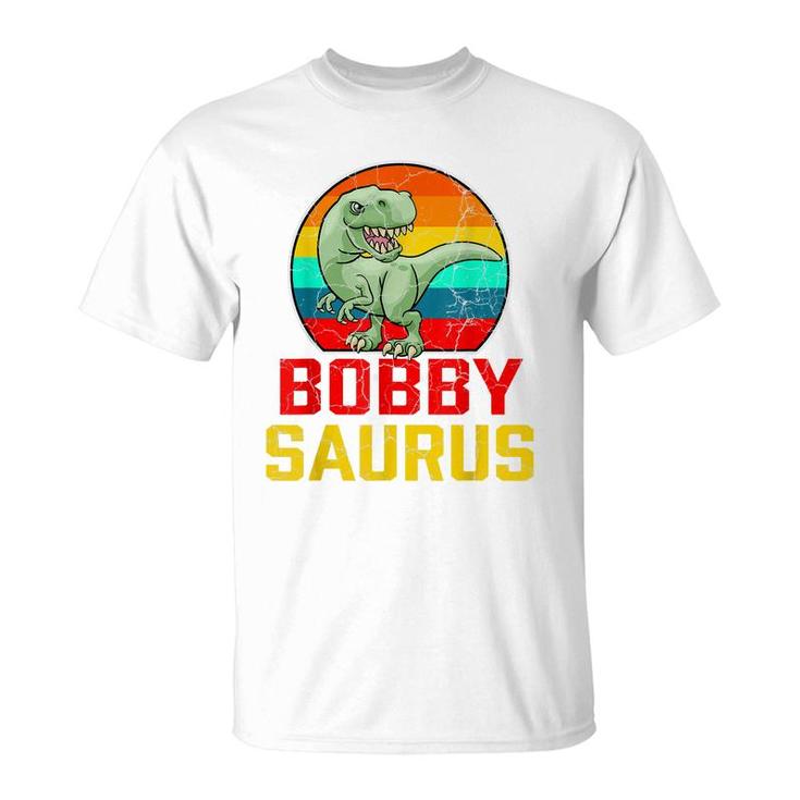Bobby Saurus Family Reunion Last Name Team Funny Custom  T-Shirt