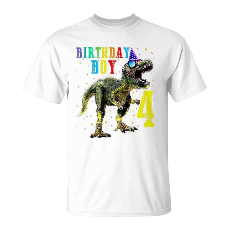 Boys Rawr Im 4 4Th Birthday Dinosaur   T-Shirt