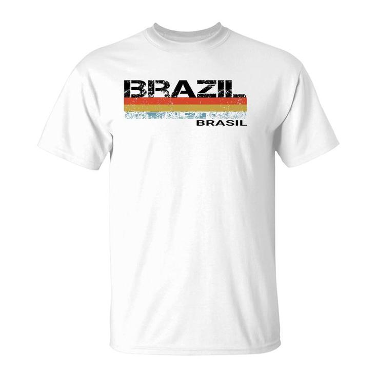 Brazil Brasil Vintage Retro Stripes T-Shirt