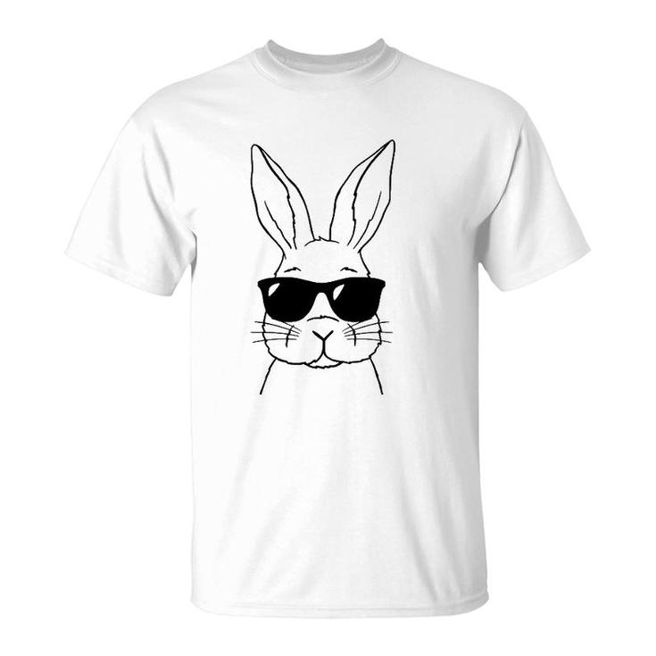 Bunny Face With Sunglasses Men Boys Kids Easter Day T-Shirt