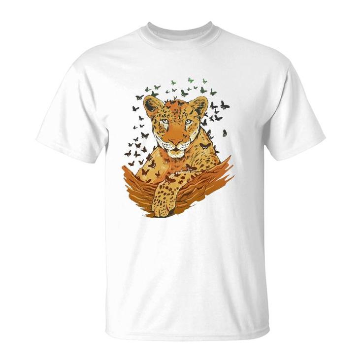 Butterfly Animals Creative Men Gift Leopard T-Shirt