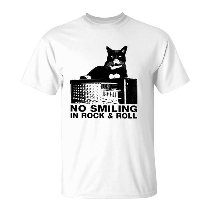 Cat No Smiling In Rock And Roll T-Shirt