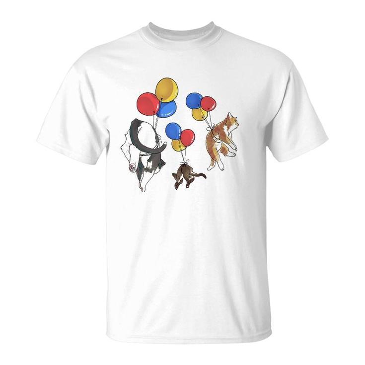 Cats Balloons Art By Tangie Marie T-Shirt