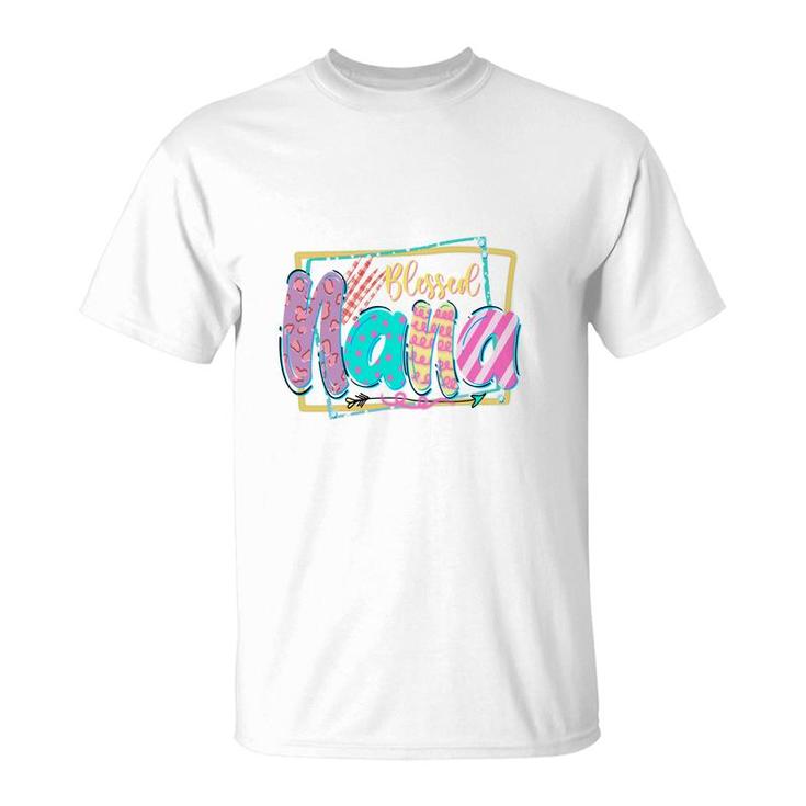 Colorful Blessed Nana Design For Grandma New T-Shirt