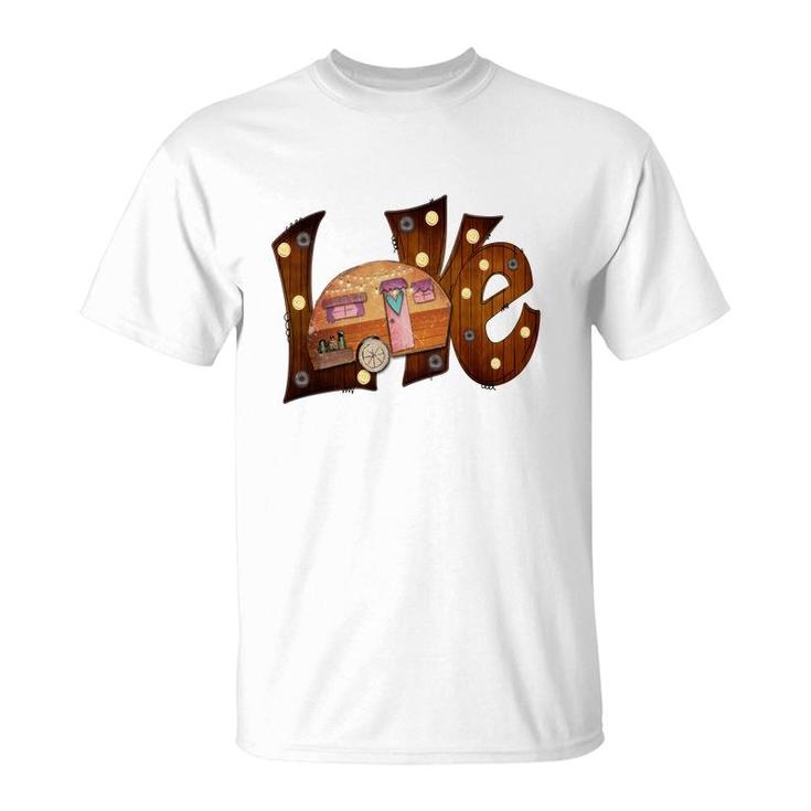 Colorful Love Camping Adventure Camp Life Custom T-Shirt