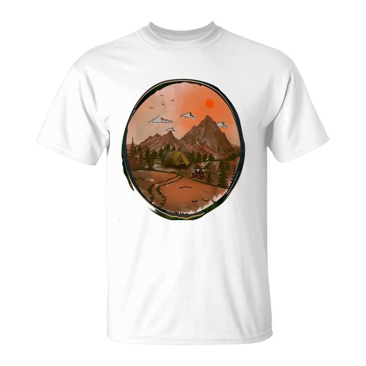 Colorful Mountains Camp Life Design For Mothers Day T-Shirt