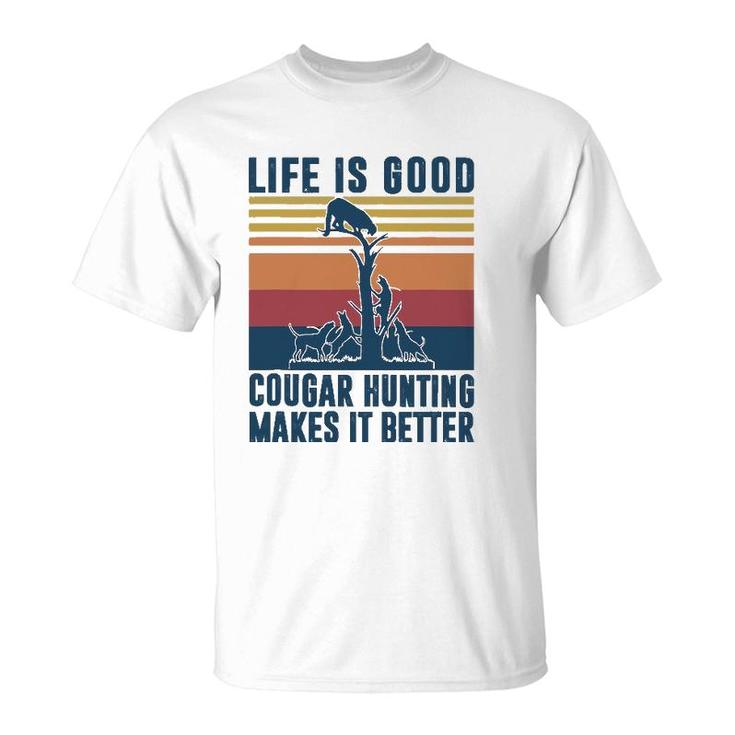 Cougar Hunting Gifts Men Women Mountain Lion Hunter T-Shirt
