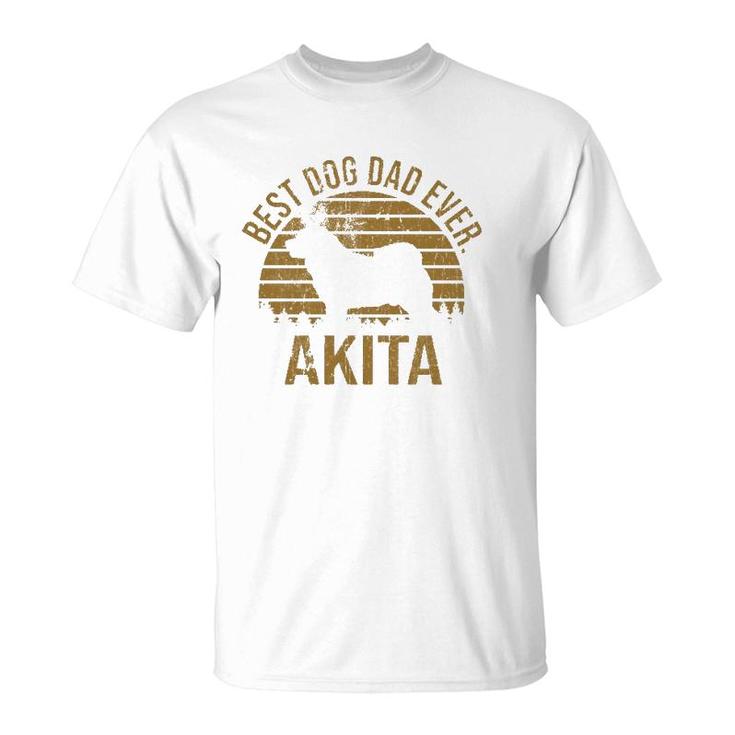 Dogs 365 Best Dog Dad Ever Akita Dog Owner Gift For Men  T-Shirt