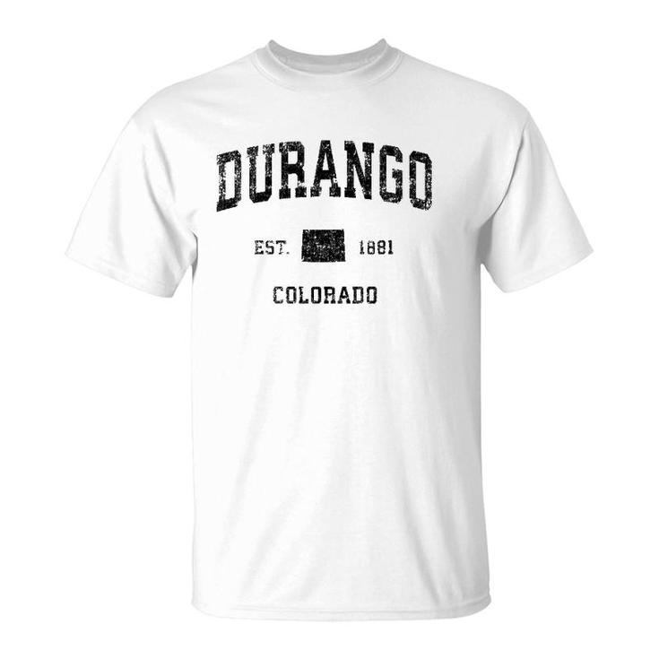 Durango Colorado Co Vintage Sports Design Black Print T-Shirt