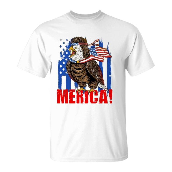 Eagle American Flag Usa Flag Mullet Eagle 4Th Of July Merica T-Shirt ...