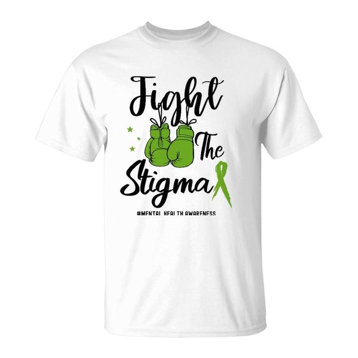 Fight The Stigma Mental Health Awareness May Green Ribbon T-Shirt