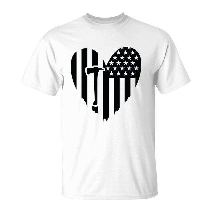 Firefighter Usa Flag Black Meaningful Gift For Firefighter T-Shirt