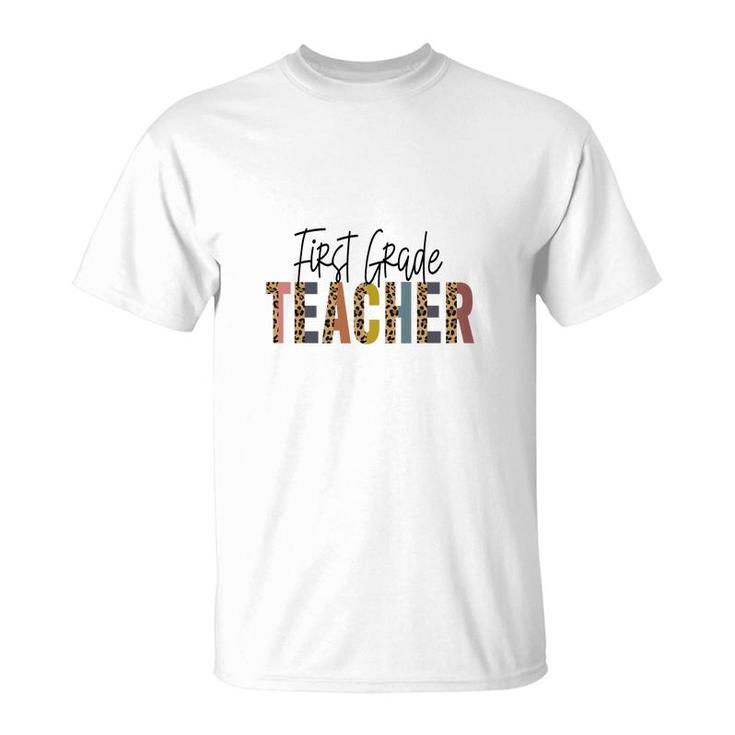 First Grade Teacher Black Graphic First Grade T-Shirt