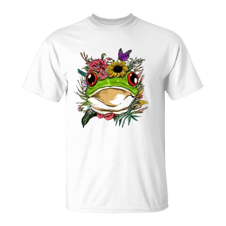 Floral Frog Spring Nature Frog Lovers For Women & Men T-Shirt